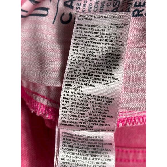 Gap Cheeky Straight High Rise Jeans Women's 29/8L Pink Denim Stretch Raw Hem - Picture 8 of 12